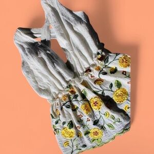 Floral Embroidered White Blouse